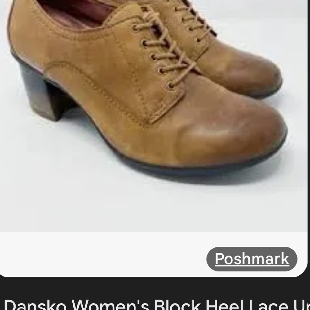 Dansko Women's Louise Brown Lace-Up Block Heel Shoes